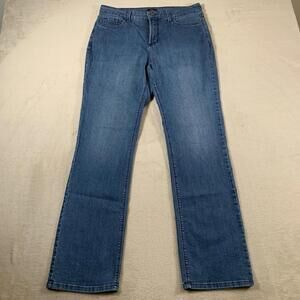NYDJ Marilyn Jeans Womens 14 Blue‎ Straight Leg Denim Lift Tuck Made USA 32x32